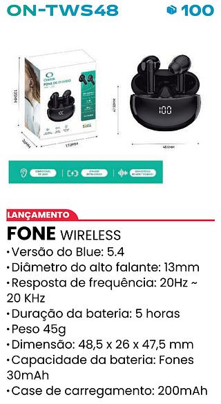 FONE DE OUVIDO BLUETO TWS ONISTEK