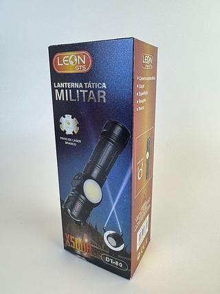 LANTERNA TATICA MILITAR PAVIO DE LASER BRANCO X5000 LEON GTS