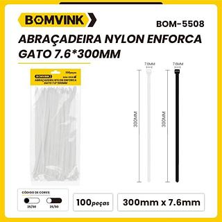 ABRAÇADEIRA NYLON ENFORCA GATO 7.6*300MM BOMVINK