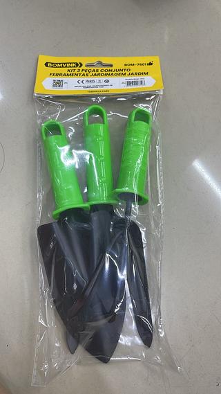 KIT 3 PEÇAS CONJUNTO FERRAMENTAS JARDINAGEM BOMVINK