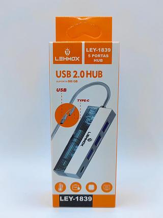 HUB 5 PORTAS USB 2.0 TYPE-C LEHMOX
