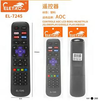 CONTROLE REMOTO AOC LCD ROKU 4K/NETFLIX/GLOBOPLAY/GOOGLE PLAY/HBOGO ELETRO