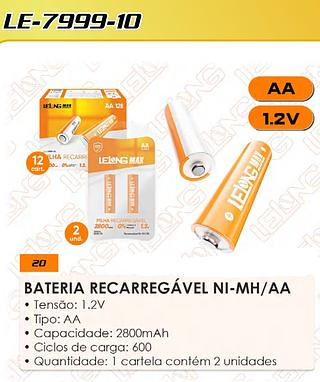 PILHAS RECARREGAVEL 1.2V 2800MAH LELONG