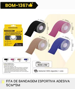 FITA DE BANDAGEM ESPORTIVA ADESIVA 5CM*5M BOMVINK