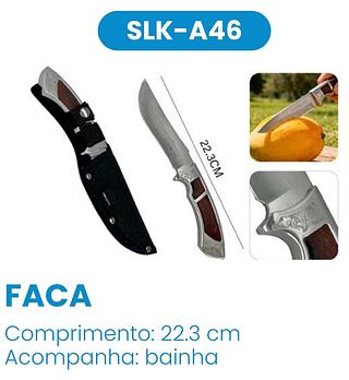 FACA PEQUENA MADEIRA PESCA CAMPING AÇO INOX SUPER AFIADA LUATEK (22.5CM)