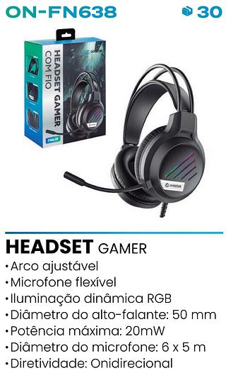 HEADSET GAMER COM FIO 50MM ONISTEK