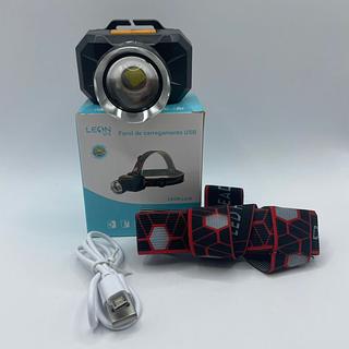 LANTERNA DE CABEÇA FAROL DE CARREGAMENTO USB LEON(NAO ESTADO)