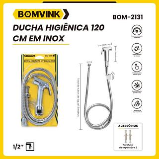 DUCHA HIGIÊNICA 120CM EM INOX BOMVINK