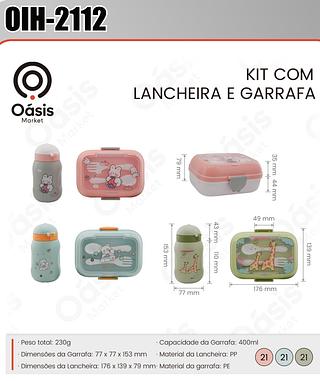 KIT COM LANCHEIRA E GARRAFA OÁSIS MARKET