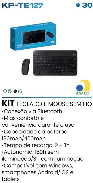 KIT TECLADO E MOUSE SEM FIO KNUP