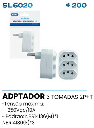 ADAPTADOR 3 TOMADAS 2P+T KNUP