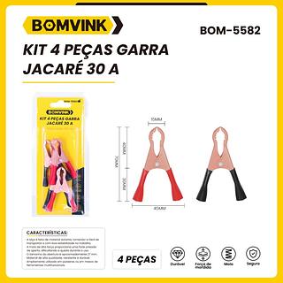 KIT 4 PEÇAS GARRA JACARÉ 30 A BOMVINK