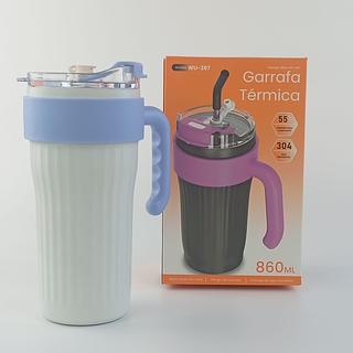 COPO TERMICO COM ALÇA AÇO INOXIDAVEL CAPACIDADE 860ML