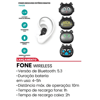 FONES DE OUVIDO ESTEREO SEM FIO ONISTEK