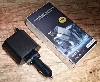CARREGADOR VEICULAR TURBO RETRÁTIL 4 EM 1 120W(long term charging without getting hot low temperature is safer)