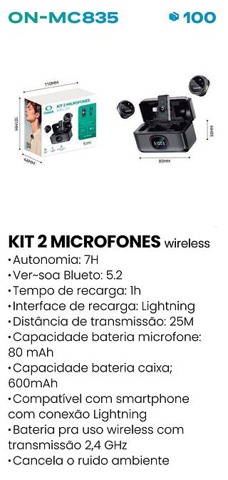 KIT 2 MICROFONES WIRELESS ONISTEK