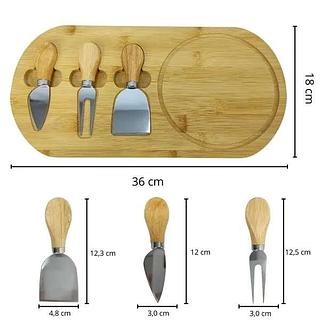 TÁBUA GOURMET COM 3 UTENSILIOS MADE BASICS
