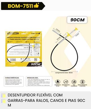 DESENTUPIDOR FLEXIVEL COM GARRAS PARA RALOS CANOS E PIAS BOMVINK