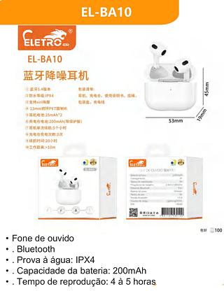 FONE DE OUVIDO BLUETOOTH IPX4 ELETRO