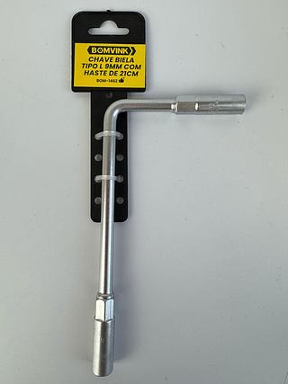 CHAVE BIELA TIPO L 9MM COM HASTE DE 21CM BOMVINK