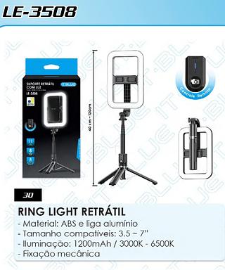 SUPORTE RETRATIL COM LUZ PARA VIDEOS E IMAGENS IT-BLUE