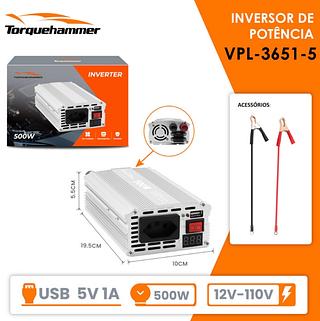 INVERTER 500W 12V-110V TORQUEHAMMER