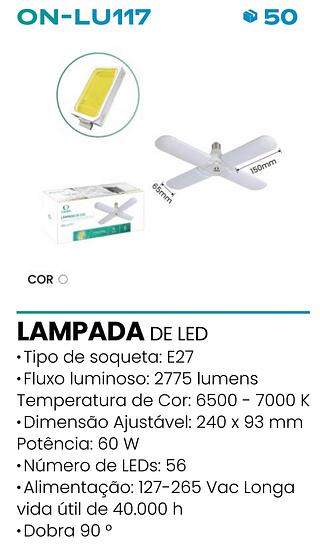 LAMPADA DE LED COM 4 HASTES DOBRAVEL ONISTEK
