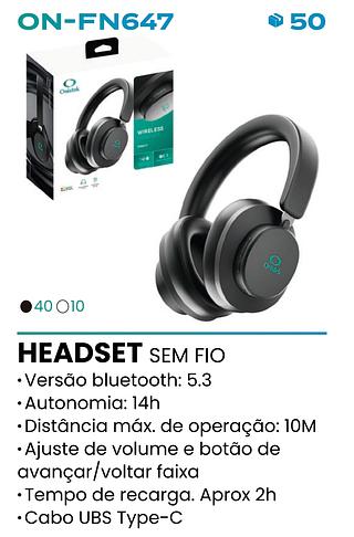 FONE DE OUVIDO WIRELESS HEADSET BT5.4 ONISTEK