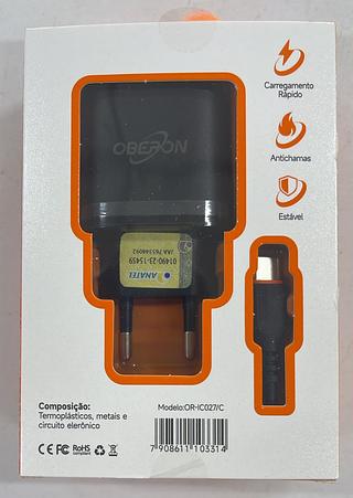 CARREGADOR INTELIGENTE PLUG-IN 20W QC3.0 PD OBERON