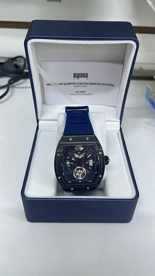 RELOGIO DE QUARTZO COM PULSEIRA DE SILICONE MASCULINO REVENGER