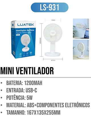 VENTILADOR DE MESA AJUSTE TELESCOPICO LUATEK