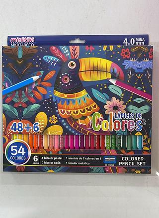 LAPICES DE COLORES 54 CORES MINITIKI