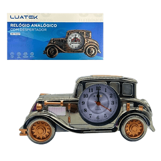 RELOGIO ANALOGICO COM DESPERTADOR (DESIGNER CARRO) LUATEK