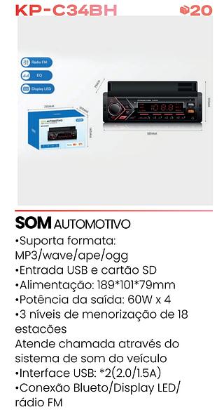 SOM AUTOMOTIVO DESFRUTAR DA MUSICA 60W X4 KNUP