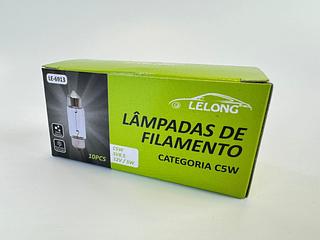 LÂMPADAS DE FILAMENTO CATEGORIA C5W 12V/5W (10 PEÇAS) LELONG