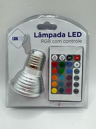 LAMPADA LED RGB COM CONTROLE LUATEK