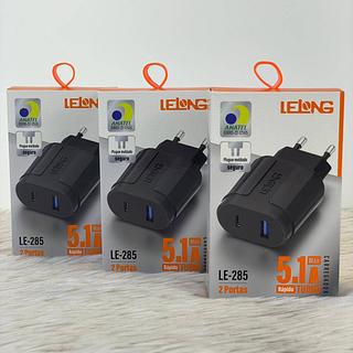 CARREGADOR FONTE TURBO 5.1A 2 PORTAS USB LELONG