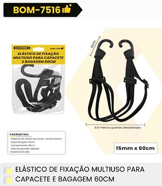 ELASTICO DE FIXAÇÃO MULTIUSO PARA CAPACETE E BAGAGEM 60CM BOMVINK