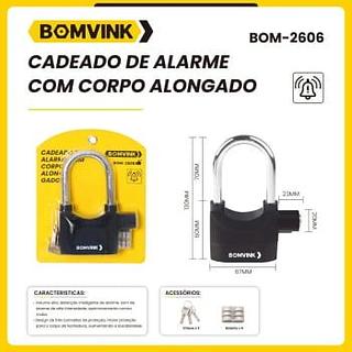 CADEADO DE ALARME COM CORPO ALONGADO BOMVINK