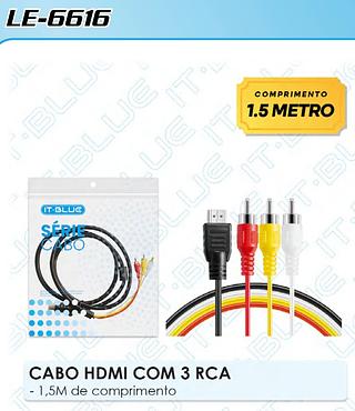 CABO HDMI+3RCA 1.5M SERIE IT-BLUE