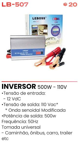 INVERSOR DE CARRO LEBOSS 500W 110V