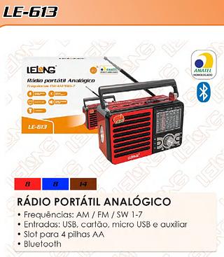 RADIO PORTATIL ANALOGICO FREQUENCIA FM/AM/SW LELONG