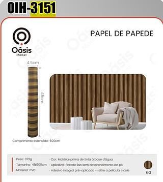 PAPEL DE PAREDE 45*500CM OÁSIS MARKET