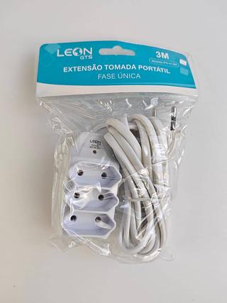 EXTENSÃO TOMADA PORTATIL FASE UNICA 3M LEON GTS