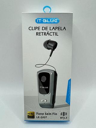 FONE SEM FIO CLIPE DE LAPELA RETRACTIL IT-BLUE
