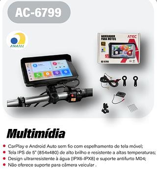 NAVEGADOR PARA MOTOS MULTIMIDIA ATEC