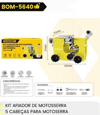 KIT AFIADOR DE MOTOSSERRA 5 CABECAS PARA MOTOSERRA BOMVINK
