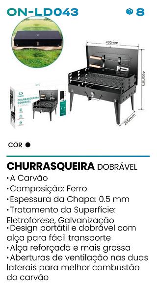 CHURRASQUEIRA DOBRAVEL A CARVAO ONISTEK