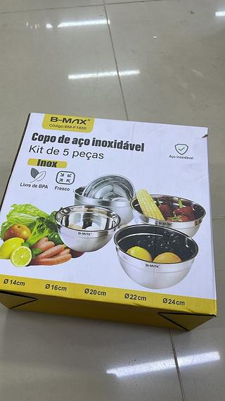 VASILHA DE AÇO INOXIDÁVEL KIT DE 5 PEÇAS B-MAX®