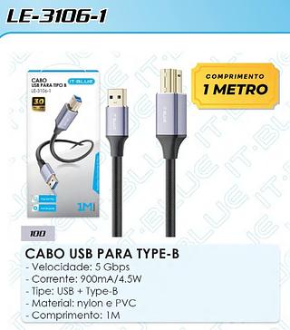 CABO USB PARA TIPO B